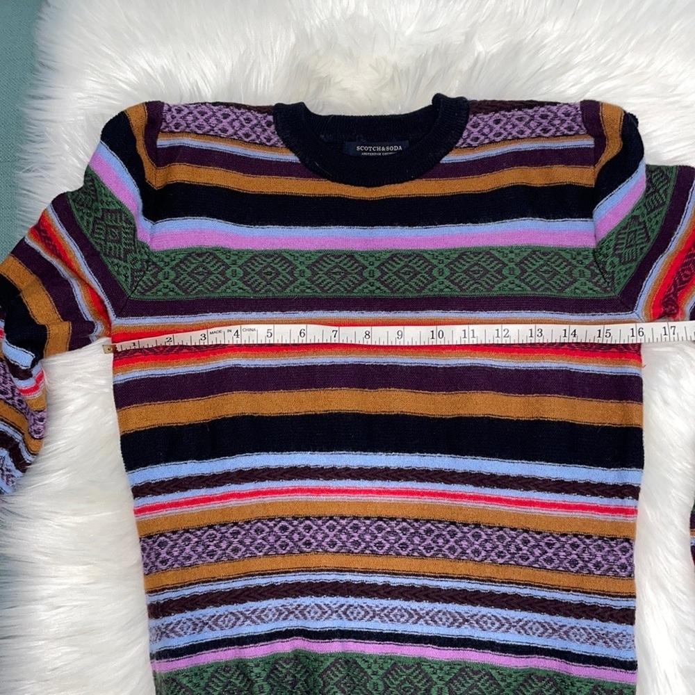 Scotch & Soda Striped Sweater Wool Crew Neck Long Sleeve Pullover Sz S - Picture 10 of 10